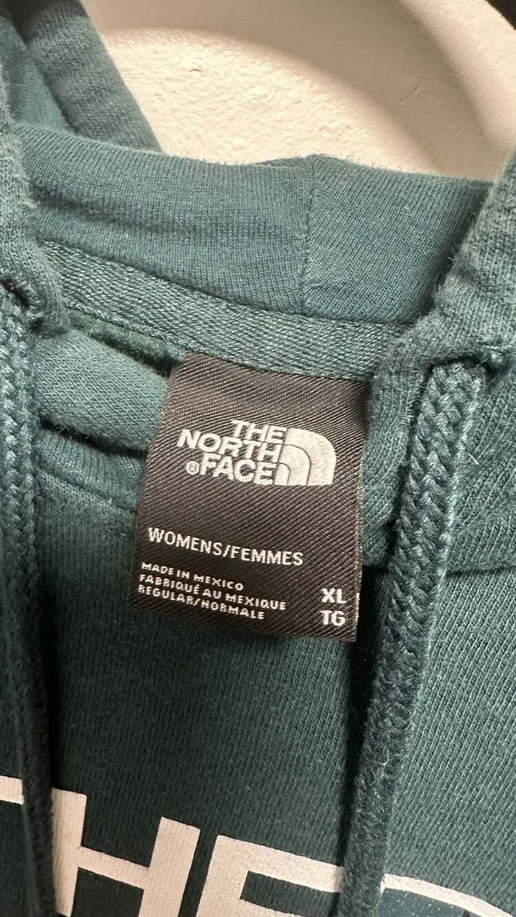 The North Face Women’s Deep Teal Hooded Sweatshirt Size XL - Picture 4 of 7